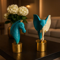 Modern Horse & Elephant Decor Showpiece Set
