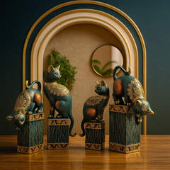 Luxury Decorative Cat decor statue Set