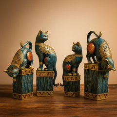 Luxury Decorative Cat decor statue Set