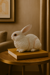 white rabbit pair decor showpiece