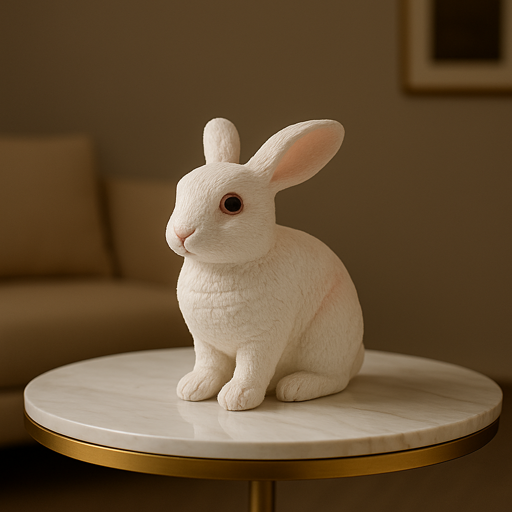 white rabbit pair decor showpiece