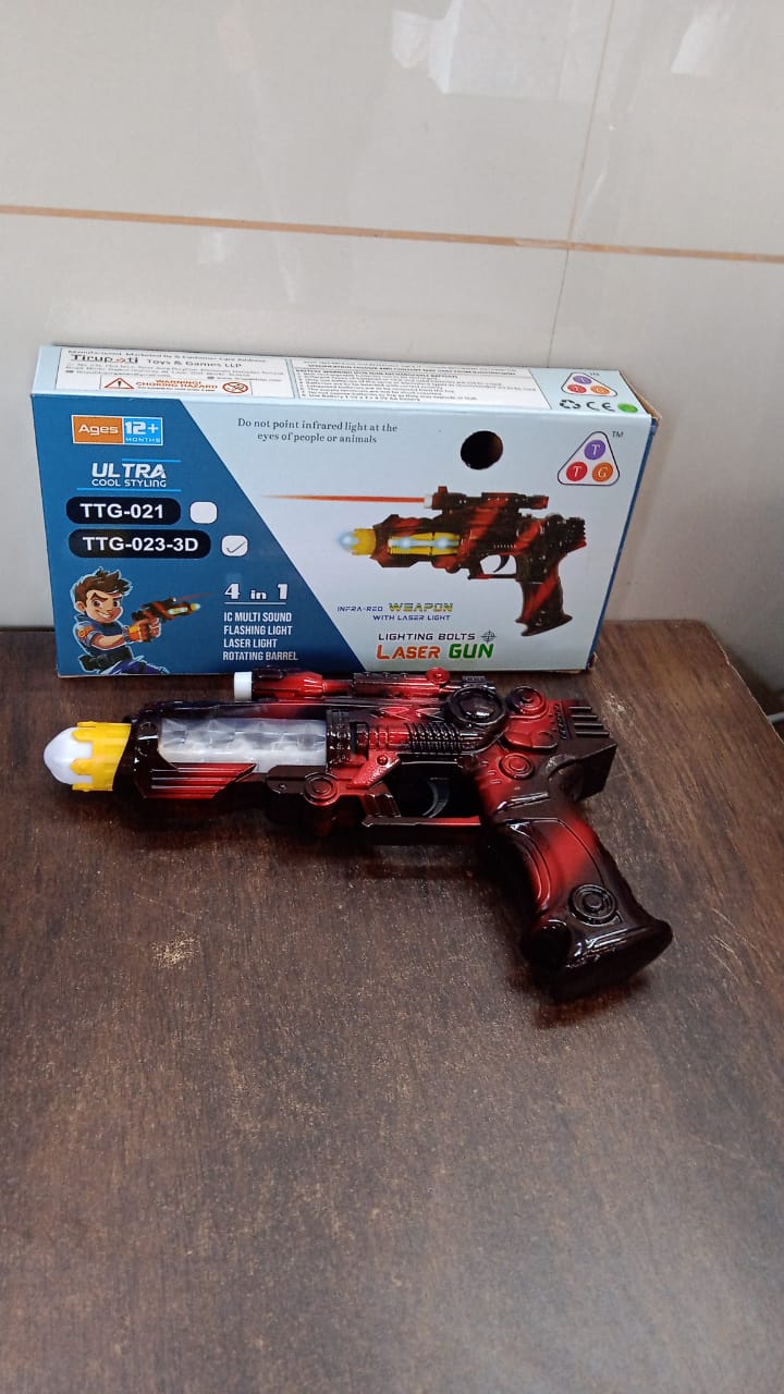 TTG LED Flashing Sound Laser Toy Gun ? Battery Operated Space Gun with Lights & Music
