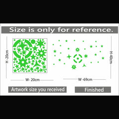 Generic Green Galaxy Of Stars With Moon Radium Wall Sticker