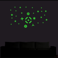 Generic Green Galaxy Of Stars With Moon Radium Wall Sticker