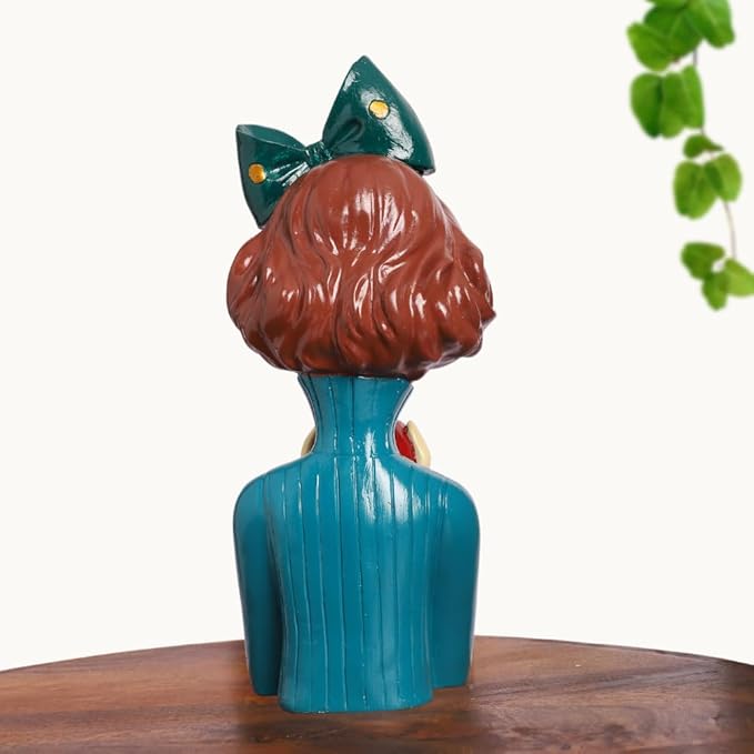 Charming Girl with Apple Statue | Handcrafted Figurine Showpiece | for Home, Living Room, Table Decoration