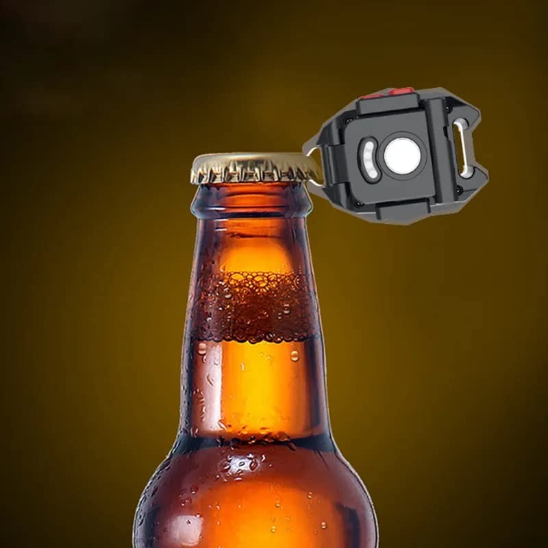 Triangular Camping Flashlight with Lighter ? 6 Modes, 3 Colors, Waterproof, Magnetic Keychain