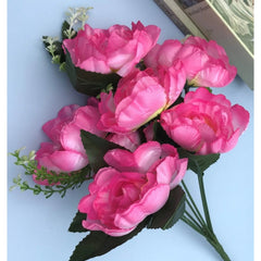 Generic Artificial Flowers Bunch Bouquet Of 7 Poppy Flowers For Home Decoration (Light Pink, Material:Silk, Polyester)
