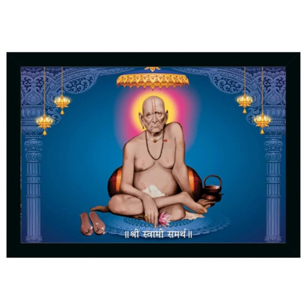 Generic Shri Swami Samarth Photo Frame with Synthetic Photo Frame (Multicolor)