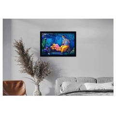 Generic Radha Krishna Painting with Synthetic Photo Frame (Multicolor)