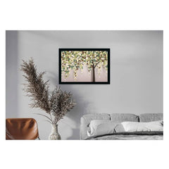 Generic Flower Painting Vinyl Sparkle Coated with Synthetic Photo Frame (Multicolor)