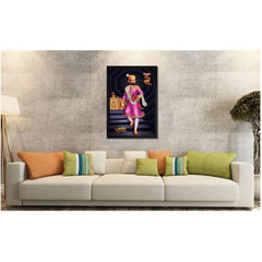 Generic shivaji Maharaj Painting Vinyl Sparkle Coated with Synthetic Photo Frame (Multicolor)