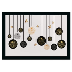 Generic Flower Painting Vinyl Sparkle Coated with Synthetic Photo Frame (Multicolor)