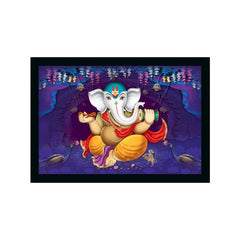 Generic Ganesh Photo with Synthetic Photo Frame (Multicolor)