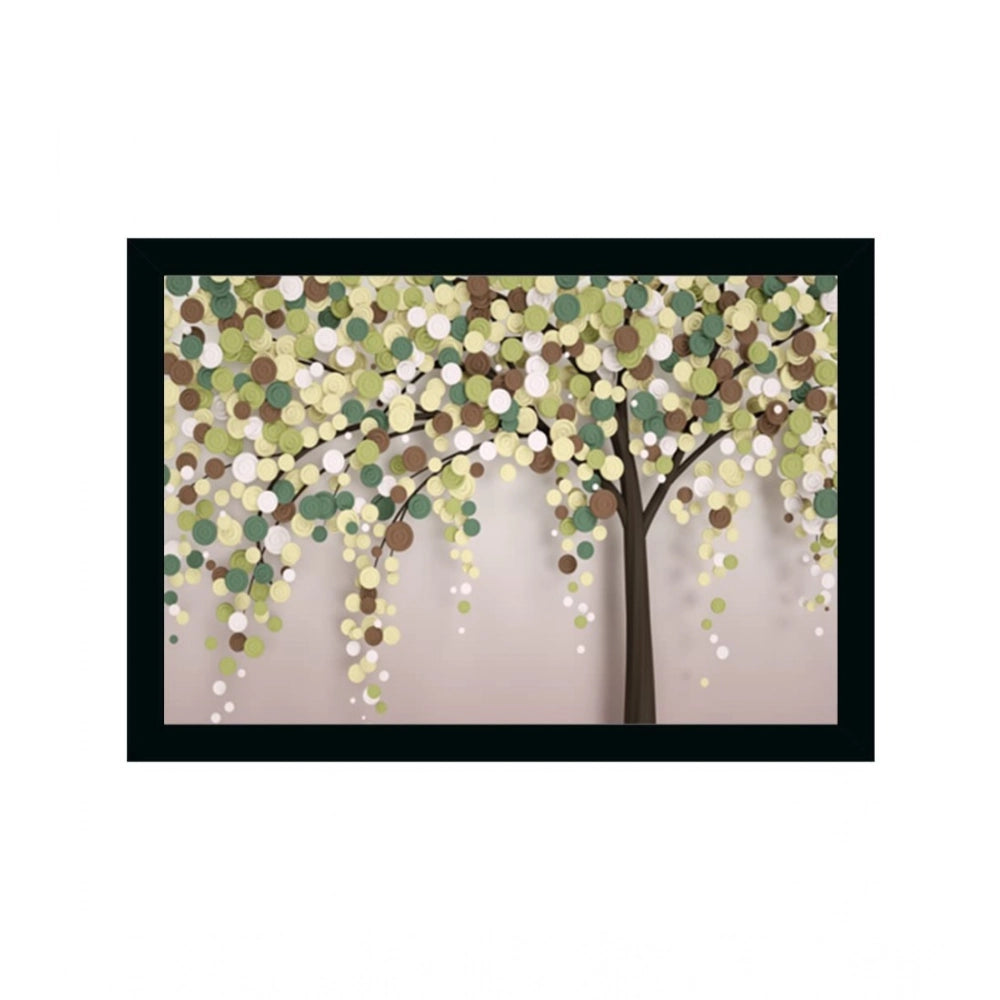 Generic Flower Painting Vinyl Sparkle Coated with Synthetic Photo Frame (Multicolor)