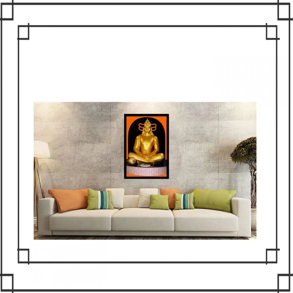 Generic Lord Hanuman Ji Painting with Synthetic Photo Frame (Multicolor)