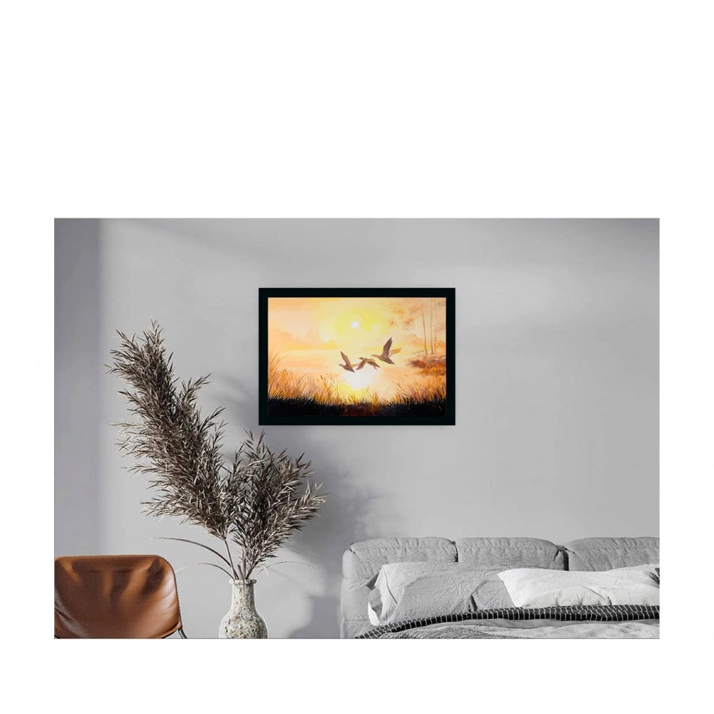 Generic Natural Scenery Painting with Synthetic Photo Frame (Multicolor)