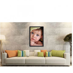 Generic Baby Photo Painting with Synthetic Photo Frame (Multicolor)