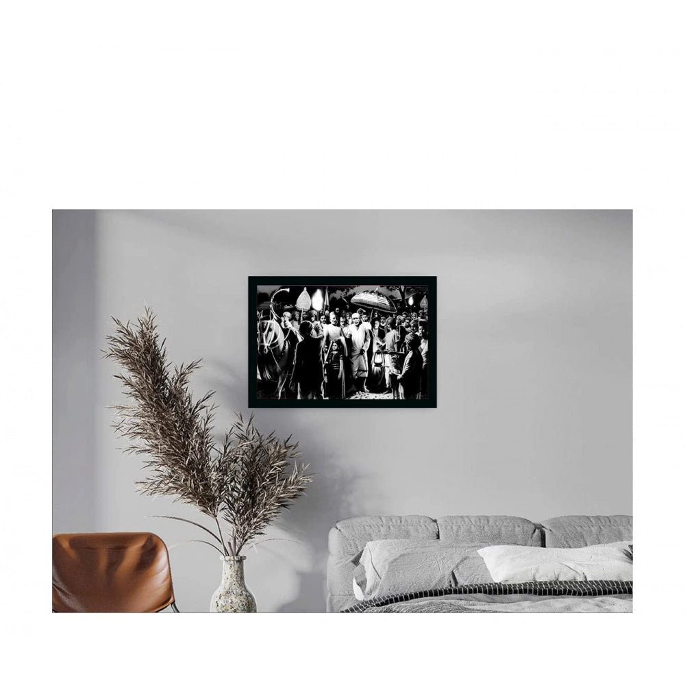 Generic Saibaba Painting with Synthetic Photo Frame (Multicolor)