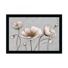 Generic Flower Painting with Synthetic Photo Frame (Multicolor)