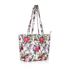 Generic Women's Faux Leather Printed Tote Bag (White Pink)
