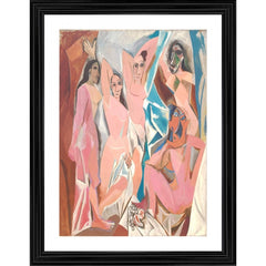 Generic The Ladies of Avignon 1907 Painting With Wood Photo Frame (Multicolor)