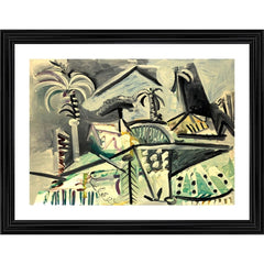 Generic Landscape 1972 Painting With Wood Photo Frame (Multicolor)