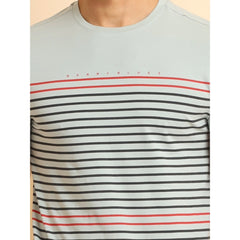 Generic Men's Casual Cotton Printed Round Neck Half Sleeve T-Shirt (Grey)