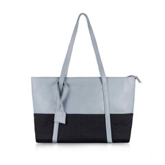 Generic Women's Faux Leather Large Shoulder Zipper Handbag (Light Blue)