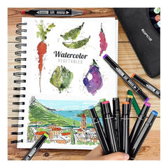 Generic Plastic 60Pcs Colors Art Markers Sketch Pen Dual Tip Artist Art Marker (Multicolor )