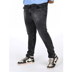 Generic Men's Cotton Blended Solid Plus Size Jeans (Grey)