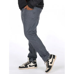 Generic Men's Cotton Blended Solid Plus Size Jeans (Grey)