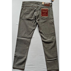 Generic Men's Cotton Blended Solid Tapered Jeans (Khaki)