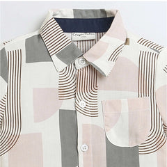 Generic Boy's Cotton Blend Printed Short Sleeve Shirt (MultiColor)