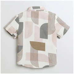 Generic Boy's Cotton Blend Printed Short Sleeve Shirt (MultiColor)