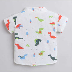 Generic Boy's Cotton Blend Printed Short Sleeve Shirt and Shorts Set (MultiColor)