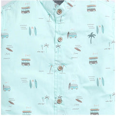 Generic Boy's Cotton Blend Printed Short Sleeve Shirt (MultiColor)