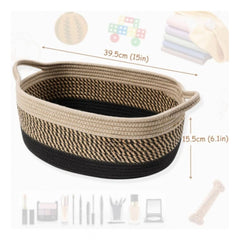 Generic Cotton Baby Basket Pack of 1 Storage Basket For Clothes (Brown)