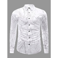 Generic Men's Casual PollyCotton Textured Full Sleeve Collar Shirt (Black)
