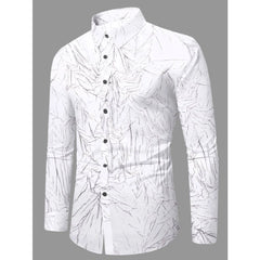 Generic Men's Casual PollyCotton Textured Full Sleeve Collar Shirt (Black)