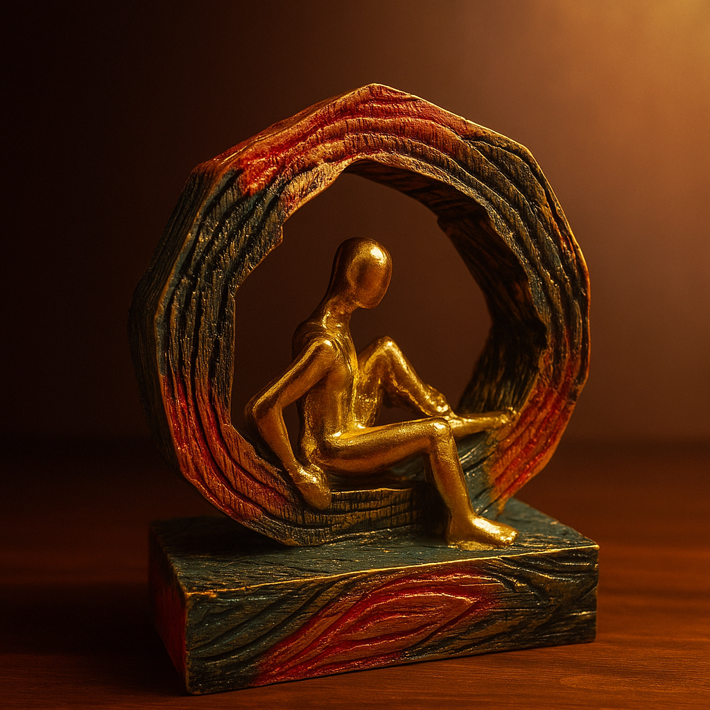 Golden Man in Ring Showpiece