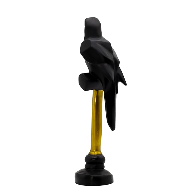 Parrot Showpiece for Home Decoration Home Decor Item|Bird Statue for Gifts and Home|Bird and Animal showpiece-Black