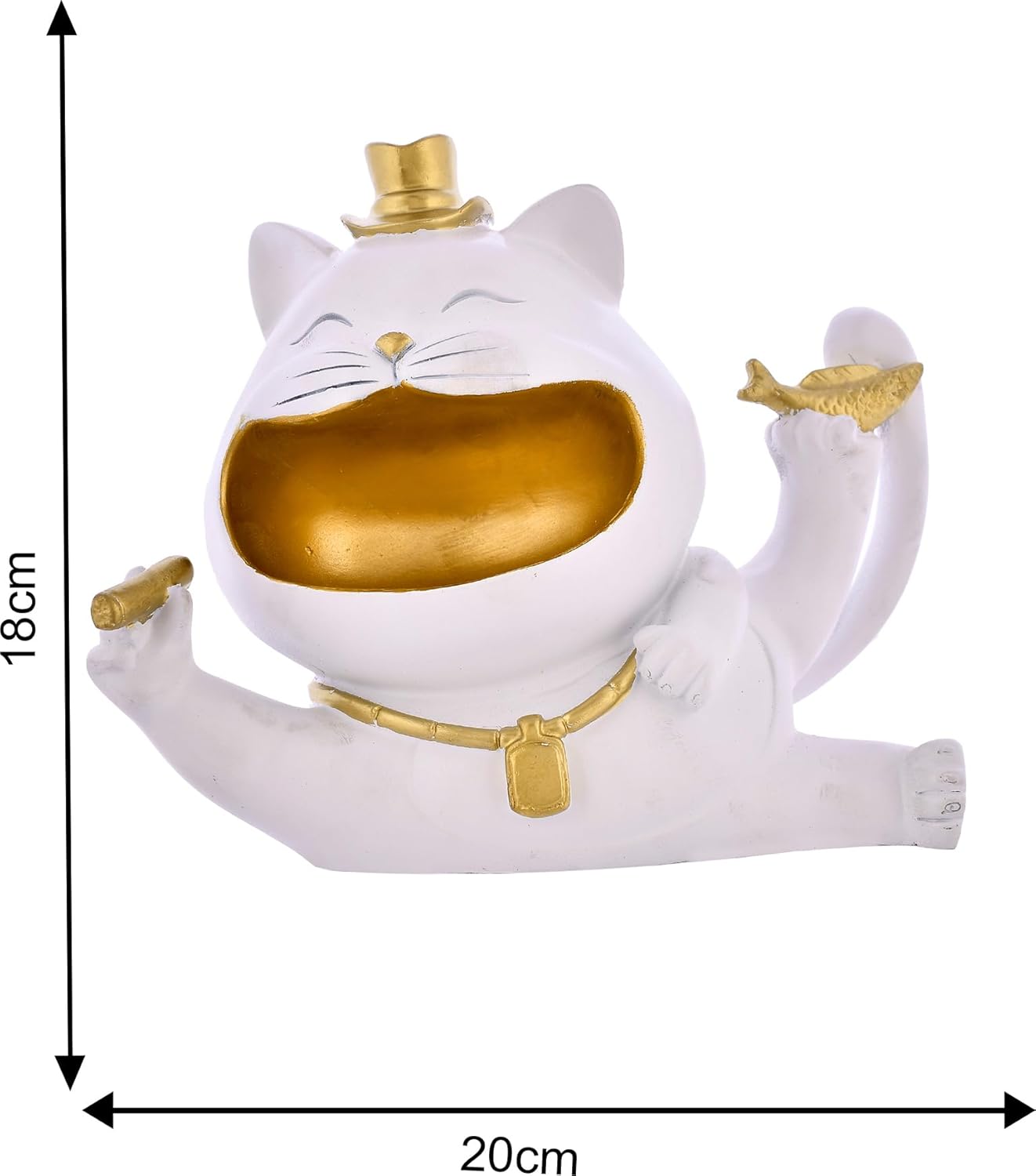 Cat with Hat Statue for Storage Purpose for Home Decor Showpiece.