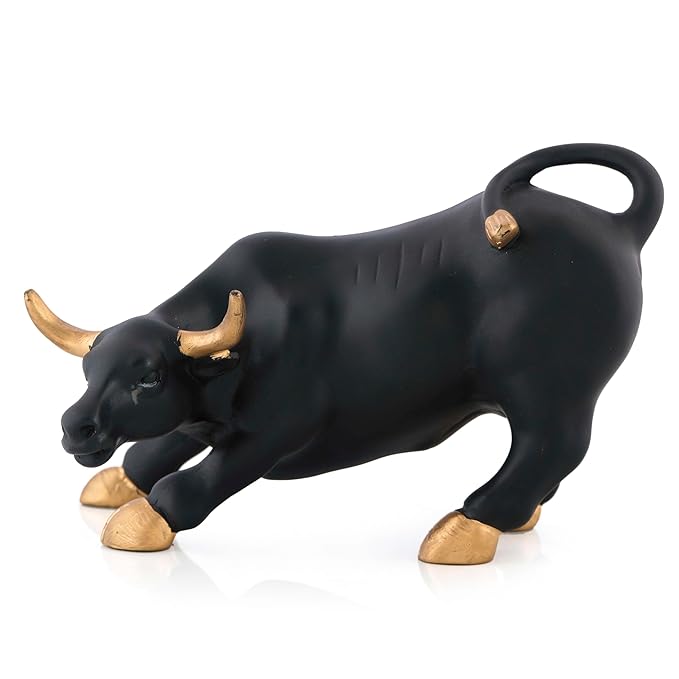 Geometric Stock Market Bull Resin Figurine Perfect Decor for Home and Office Big Size