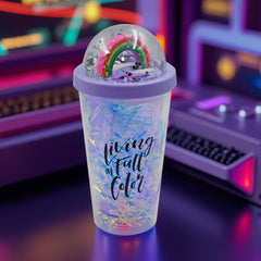 Sipper Bottle with Straw, LED Glow Light  for Kids/Tumbler with Straw/Vacuum Flask/Sipper Plastic Tumbler/Sipper Bottle with Straw (Pack of 1)