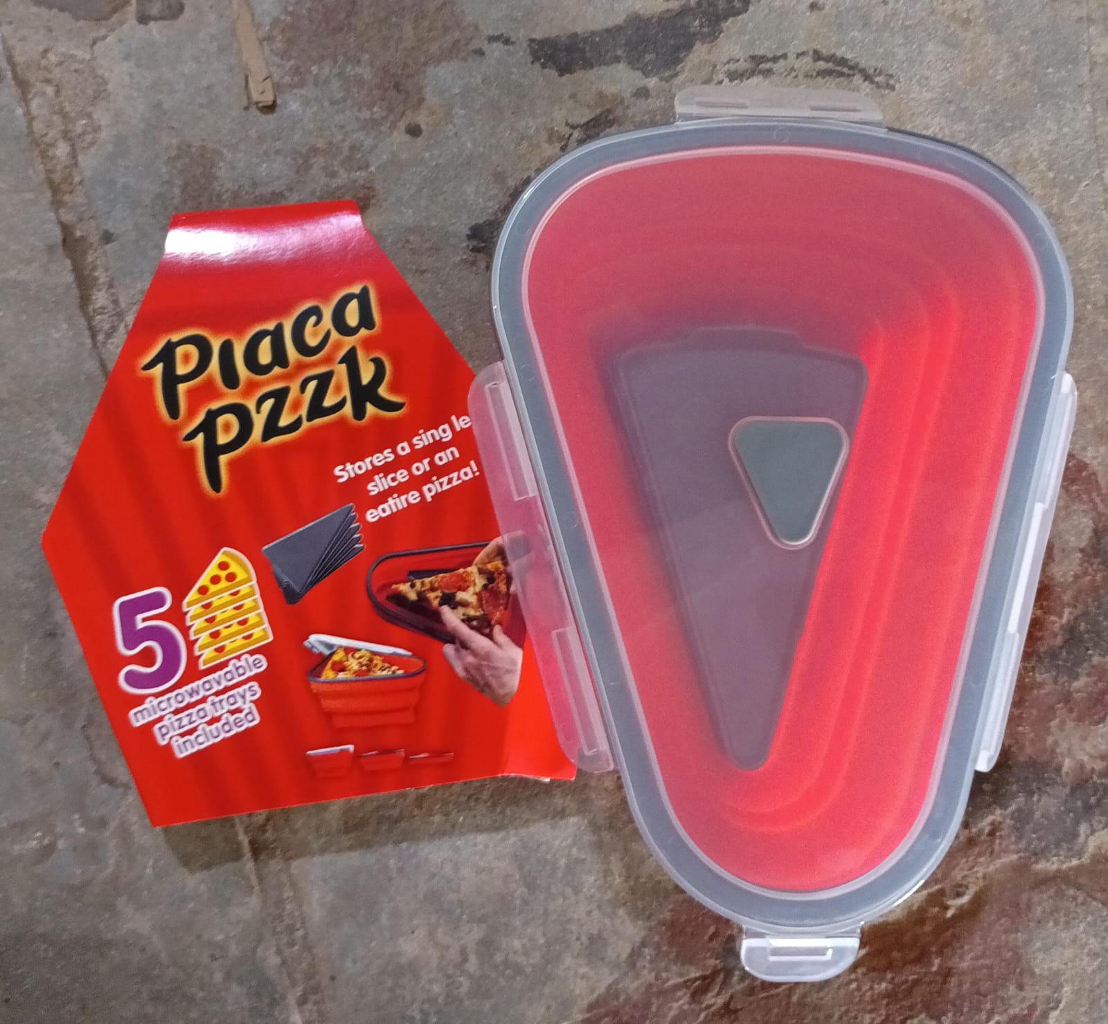 Reusable Expandable Pizza Storage Container with 5 Microwavable Trays ? Adjustable for Home & Outdoor Use