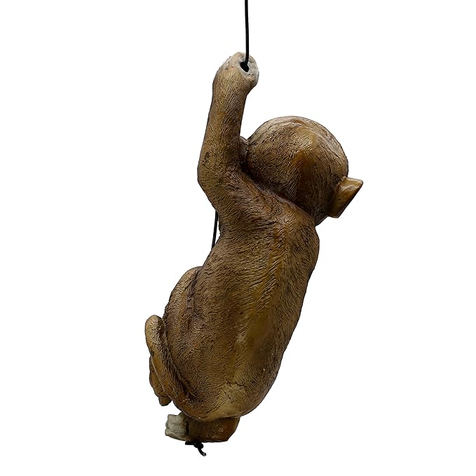 Hanging Monkey Garden Decor Resin Monkey Climbing Hanging Animal Statue with Rope shwpiece for Gift