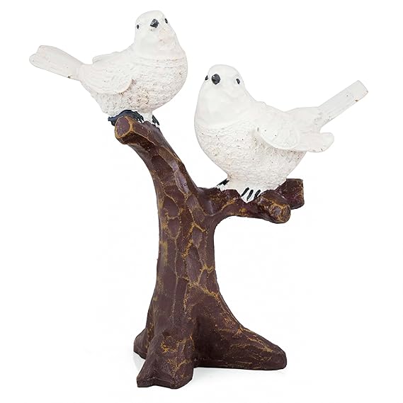 Birds Sitting On Tree Branch Figurine Home Decoration Showpiece Chidiya Statue for Home