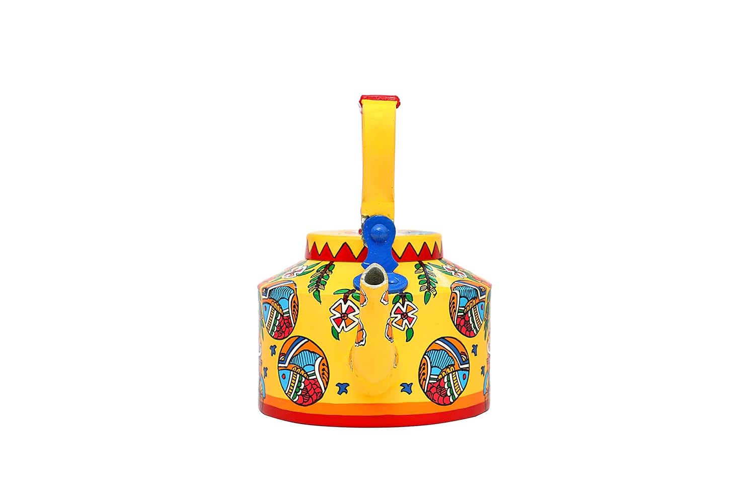 Mug Hand Painted & Hand Designed Colourful Decorative Traditional Village Theme Desi Tea Chai Aluminium Kettle