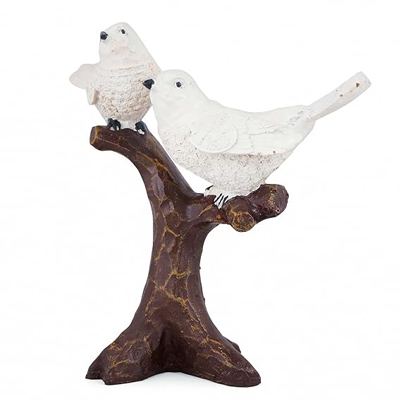 Birds Sitting On Tree Branch Figurine Home Decoration Showpiece Chidiya Statue for Home