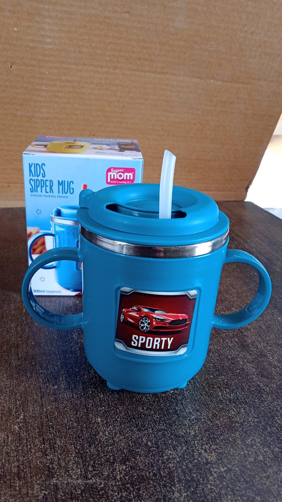 Kids Sporty Sipper Mug with Straw and Dual Handles Approx 300ml (1 Pc)